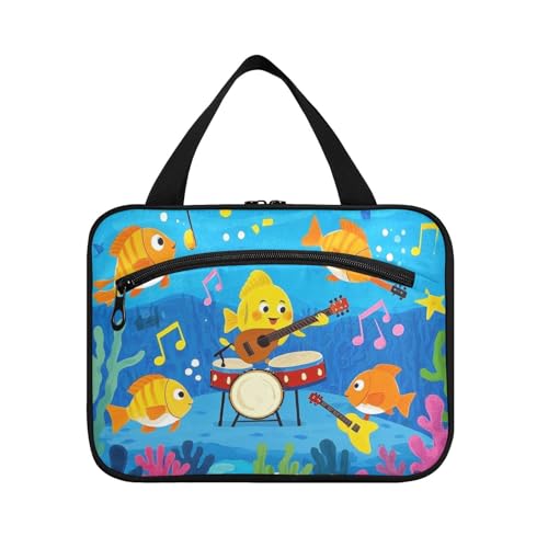 sanluoli Lustiger Reise-Kulturbeutel für Herren, Motiv: Ozeanmusik, Konzert, Fische, blau, mit Haken, faltbares Designer-Rasierset für Reiseutensilien, Camping, Parfüm de, Lustige Ozeanmusik sanluoli Lustiger Reise-Kulturbeutel für Herren, Motiv: Ozeanmusik, Konzert, Fische, blau, mit Haken, faltbares Designer-Rasierset für Reiseutensilien, Camping, Parfüm de, Lustige Ozeanmusik von sanluoli