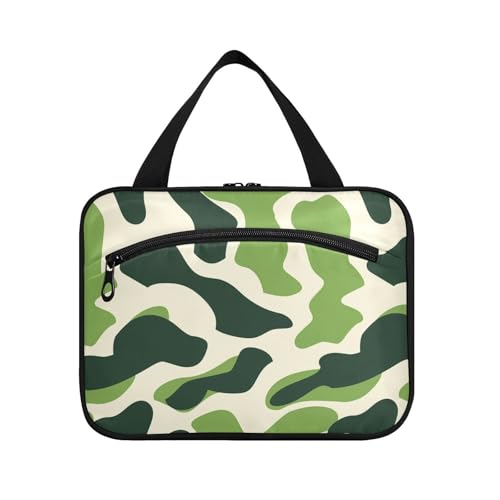 sanluoli Make-up-Tasche für Damen, mit Haken, wasserdicht, große Kapazität, Make-up-Tasche für Damen, Hotelzubehör, olivgrün, moosgrün, Olivgrün mit Moosgrün von sanluoli