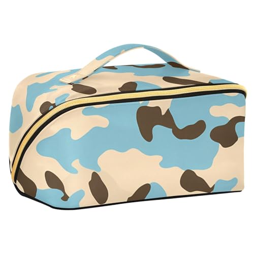sanluoli Make-up-Tasche mit Trennwänden, Kosmetiktasche für Geldbörse, Reisegröße, Camouflage, Blau / Beige sanluoli Make-up-Tasche mit Trennwänden, Kosmetiktasche für Geldbörse, Reisegröße, Camouflage, Blau / Beige von sanluoli