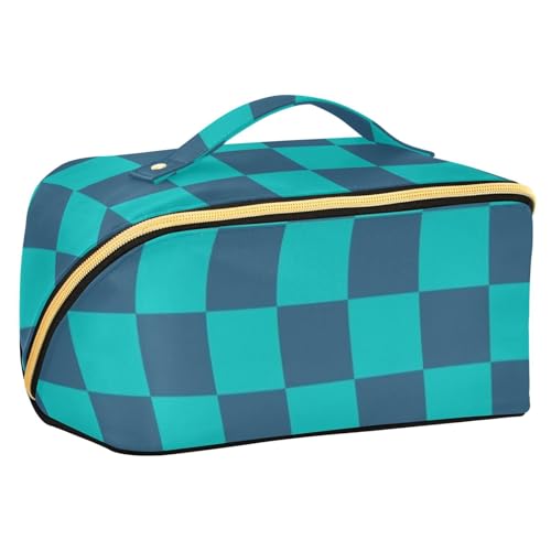 sanluoli Make-up-Tasche mit Trennwänden, wasserdicht, für Damen, Reisegröße, Blaugrün von sanluoli