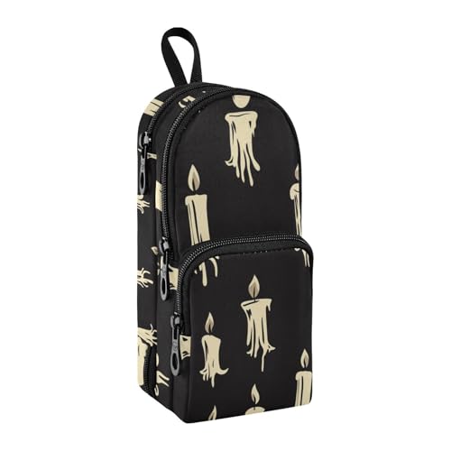 sanluoli Nahtlose schwarze Kerzen, Nylon, 3 Fächer, Stifte-Aufbewahrungstasche, großes Fassungsvermögen, Federmäppchen für Kinder, Schreibwaren-Organizer für Teenager, High School, 1600 ml sanluoli Nahtlose schwarze Kerzen, Nylon, 3 Fächer, Stifte-Aufbewahrungstasche, großes Fassungsvermögen, Federmäppchen für Kinder, Schreibwaren-Organizer für Teenager, High School, 1600 ml von sanluoli