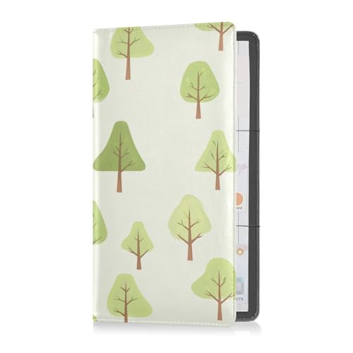 sanluoli Nature Tree Cartoon-Stil, PU-Leder, Auto-Registrierungs- und Versicherungskartenhalter, Auto-Handschuhfach-Organizer für Fahrer, Autobesitzer, Anhänger, Motorrad, Boot von sanluoli