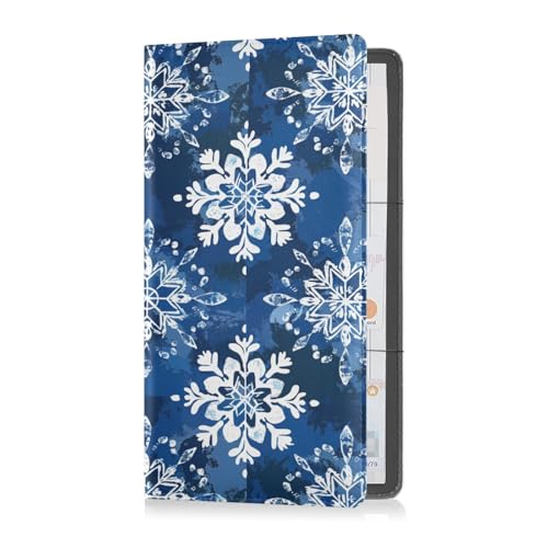 sanluoli Nautischer Strand-Ozean-Stil, Schneeflocken, Safari-Leder, Registrierungs- und Versicherungskartenhalter, Auto-Handschuhfach-Organizer für Führerschein, Karten und wichtige Dokumente von sanluoli