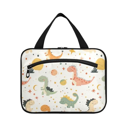 sanluoli Niedliche Cartoon-Dino-Reise-Kulturbeutel für Frauen mit Haken, Designer-unverzichtbare Tasche für Männer für Reiseutensilien für Frauen, Niedlicher Cartoon-Dino von sanluoli