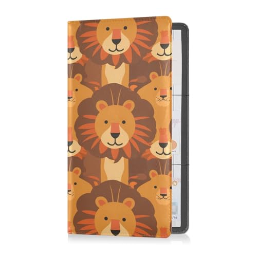 sanluoli Niedliche Cartoon-Löwenjunges, hochwertiges Leder, Auto-Zulassungsversicherung und Ausweishalter, Fahrzeug-Handschuhfach-Organizer für Fahrer, Autobesitzer, Anhänger, Motorrad, Boot von sanluoli