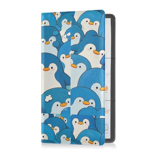 sanluoli Niedlicher Cartoon-Pinguin-Ausweishalter, PU-Leder, Registrierungs- und Versicherungskartenhalter, Dokumententasche für Fahrer, Autobesitzer, Anhänger, Motorrad, Boot von sanluoli