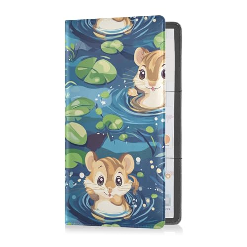 sanluoli Niedliches Tier A River Leder Auto Registrierung & Versicherung Kartenhalter Handschuhfach Organizer für Karten, wichtige Dokumente, Führerschein Fahrzeug Papierkram von sanluoli