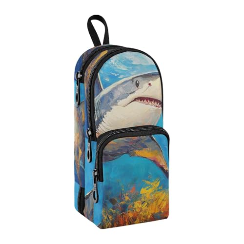 sanluoli Ocea Sea Shark Federmäppchen, Nylon, 3 Fächer, große Kapazität, Federmäppchen, Schreibwaren-Tasche für Teenager, Elementar, 1600 ml sanluoli Ocea Sea Shark Federmäppchen, Nylon, 3 Fächer, große Kapazität, Federmäppchen, Schreibwaren-Tasche für Teenager, Elementar, 1600 ml von sanluoli