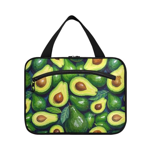 sanluoli Oil on Green Avocado Hängetaschen für Damen, wasserdicht, mit Haken, Designer-Tasche für Herren, Reisezubehör, Hotel, Maletín para maquillaje, Öl auf grüner Avocado von sanluoli