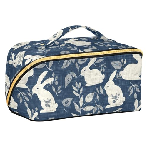 sanluoli Old Slow Style Bunny Denim Kulturbeutel mit Trennwänden, wasserdichte Kosmetiktasche für Damen, Reisegröße, Zubehör sanluoli Old Slow Style Bunny Denim Kulturbeutel mit Trennwänden, wasserdichte Kosmetiktasche für Damen, Reisegröße, Zubehör von sanluoli