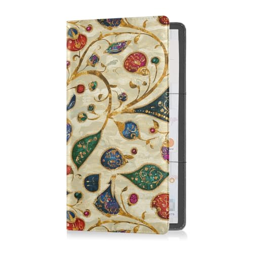 sanluoli Paisley Gem Color Beige Retro Premium Leder Auto Registrierung & Versicherung Kartenhalter Essential Wallet Case für Fahrer Auto Besitzer Anhänger Motorrad Boot von sanluoli