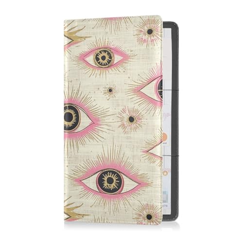 sanluoli Peach Gold Mysterious Eyes Premium Leder Auto Registrierung Versicherung & Ausweishalter Dokumententasche für Karten, wichtige Dokumente, Führerschein Fahrzeug Papierkram von sanluoli