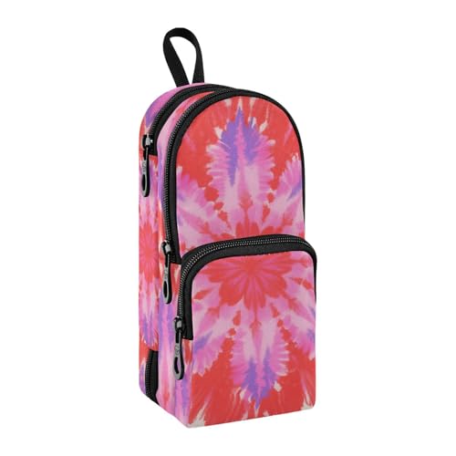 sanluoli Psychedelic Art Pfirsich-Nylon-Aufbewahrungstasche mit 3 Fächern, Mehrzweck- und ästhetisches Federmäppchen für Mädchen, Schreibwaren-Tasche für Jungen, Schulbedarf, 1600 ml von sanluoli