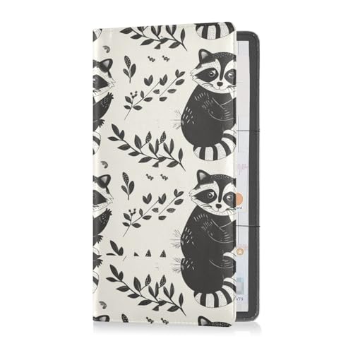 sanluoli Raccoons Retro Simple Black Leather Car Registration and Insurance Card Holder Car Essentials for Cards, Essential Document, Driver License Vehicle Paperwork von sanluoli