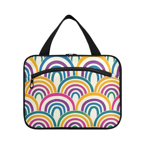 sanluoli Rainbow hängende Kosmetiktaschen für Frauen mit Haken, Designer Essential wasserdichte Kulturtasche für Papa Kreuzfahrten Bolsas Para Maquillaje, Regenbogen von sanluoli