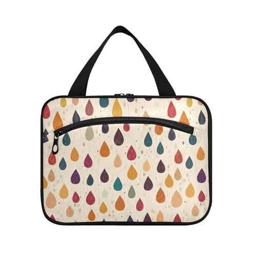 sanluoli Regentropfen Retro Boho Minimalistische Hängetasche für Frauen mit Haken, Designerutensilien, Make-up-Tasche für wichtige Dinge für Frauen, Arbeit, Regentropfen, Retro, Boho, minimalistisch von sanluoli