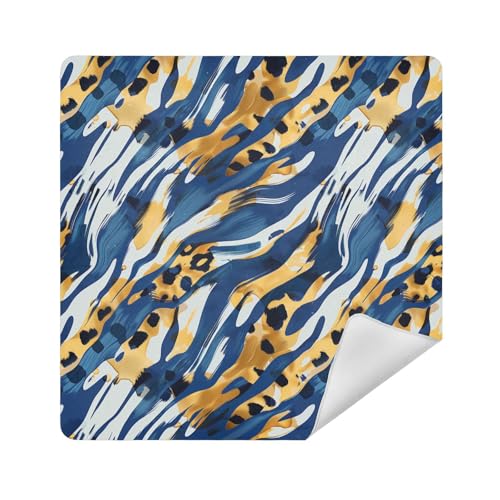 sanluoli Reisetaschen, Kamera-Objektivtuch, magisch, selbstklebend, 34 x 35 cm, für Damen, Blauer Tierdruck, 21.7x21.7in von sanluoli