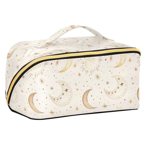 sanluoli Retro-Boho-Make-up-Tasche mit Trennwänden, wasserdicht, für Damen, vertikal, freistehend von sanluoli