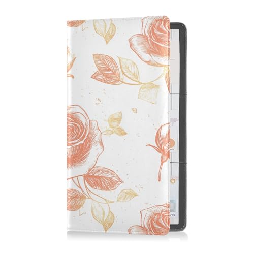 sanluoli Roses Rose Gold und Weiß Premium Leder Auto Registrierung Versicherung & ID Card Holder Perfect Car Essentials Wallet für Dokumente, Karten, Führerschein von sanluoli