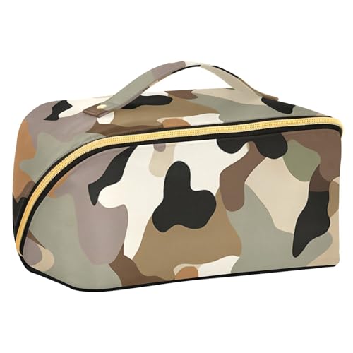 sanluoli Rtero Rtero Reisetasche mit Trennwänden, tragbare Reise-Kosmetiktasche für Damen, vertikal, freistehend, Camouflage sanluoli Rtero Rtero Reisetasche mit Trennwänden, tragbare Reise-Kosmetiktasche für Damen, vertikal, freistehend, Camouflage von sanluoli