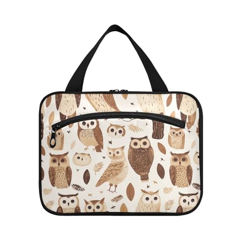 sanluoli Safari Make-up-Tasche mit Eulen, zum Aufhängen, mit Haken, Designer-Zubehör, Hautpflege-Tasche für Reisen, Zubehör für Frauen, Kreuzfahrten, Bolso de Para Mujer, Safari Personalisierte Eulen von sanluoli