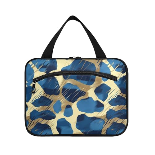 sanluoli Schwarze Kosmetiktasche mit Tierdruck, für Damen, mit Haken, faltbare Designer-Tasche für Herren, Reisezubehör, Kreuzfahrten, Organizador de maquillaje para, Schwarz mit Tierfellmuster von sanluoli