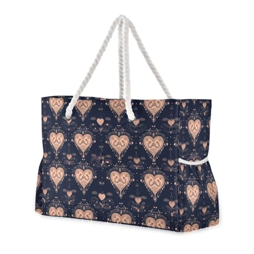 sanluoli Schwarze und goldene romantische Damen-Tragetasche mit Seitentaschen, Tasche mit Reißverschluss, für Strand, Schule und Arbeit sanluoli Schwarze und goldene romantische Damen-Tragetasche mit Seitentaschen, Tasche mit Reißverschluss, für Strand, Schule und Arbeit von sanluoli