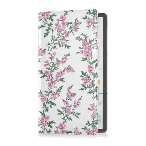 sanluoli Simple Fresh Spring Little Flowers PU-Leder Auto-Registrierungs- und Versicherungskartenhalter, Fahrzeug-Handschuhfach-Organizer für Karten, unverzichtbare Dokumente, Führerschein von sanluoli