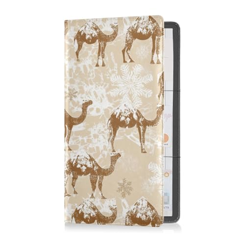 sanluoli Snowflakes Camel Premium Leder Auto Registrierung Versicherung & Ausweishalter Essential Car Wallet Case für Karten Essential Document Führerschein von sanluoli