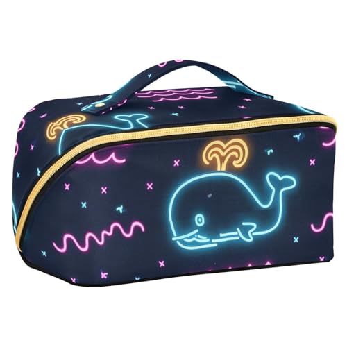 sanluoli Sommer-Kosmetiktasche mit Trennwänden, große Make-up-Tasche für Damen, Reisegröße, Schwarz von sanluoli