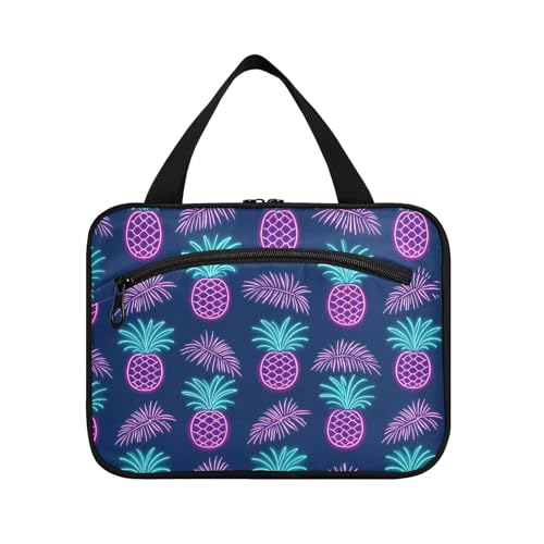 sanluoli Sommer-Neon-Make-up-Tasche mit Fächern mit Haken, kompakte Designer-Tasche für Herren, für Reisen, ein Muss für Fitnessstudio, Bolso de Mano Para Hombre, Sommer-Neon-Ananasblatt von sanluoli