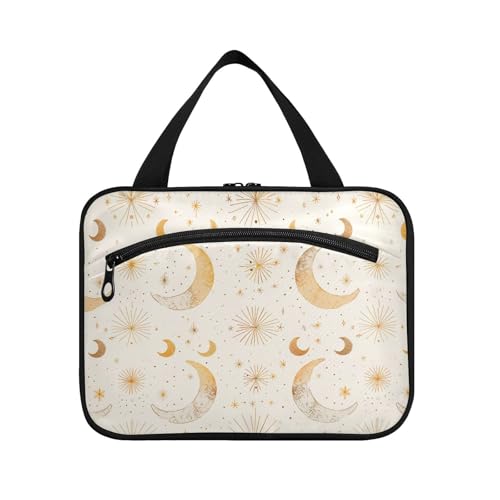sanluoli Starry Retro Boho Moon Hängetaschen für Frauen Reise mit Haken, Designer waschbare Make-up-Tasche Organizer für Reisezubehör für Frauen Gym Bolso de Maquillaje Para Mujer, Sternenhimmel von sanluoli