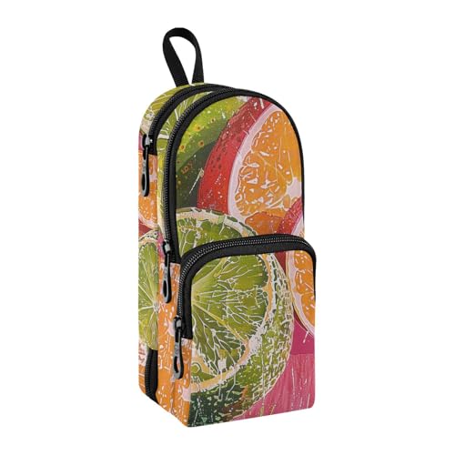 sanluoli Summer Cool Guava Nylon 3 Compartments Pencil Bag Case Multi purpose and aesthetic Big Zipper Pencil Case Stationery for Kids College 1600ml von sanluoli