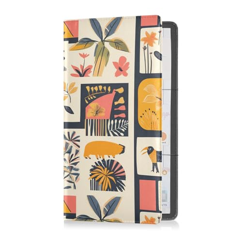 sanluoli Summer Plaids Cartoon Tropical Leather Car Registration & Insurance Card Holder Auto Glove Box Organizer for Driver License, Cards & Essential Documents von sanluoli