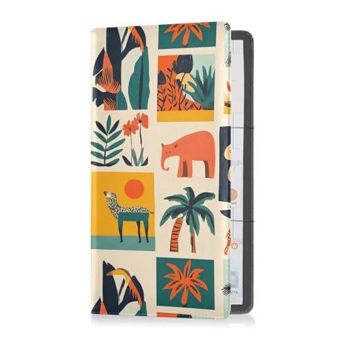 sanluoli Summer Plaids Cartoon Tropical Premium Leder Registrierungs- und Versicherungskartenhalter Fahrzeug Handschuhfach Organizer für Karten, wichtige Dokumente, Führerschein Fahrzeug Papierkram von sanluoli