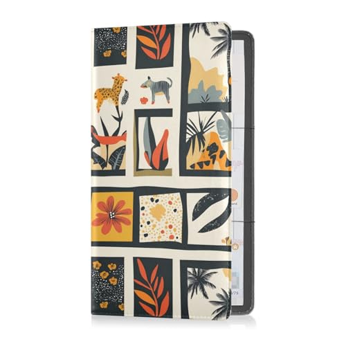 sanluoli Summer Plaids Cartoon Tropical Pu Leather Registration and Insurance Card Holder Glove Box Compartment Organizer for Documents, Cards, License von sanluoli