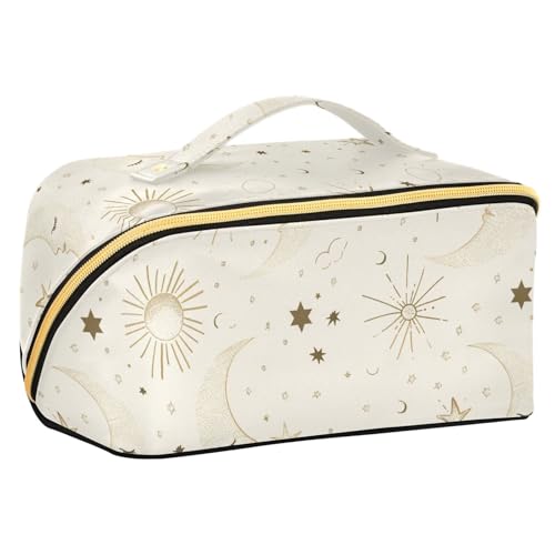 sanluoli Suns Retro-Kulturbeutel mit Trennwänden, tragbare Kosmetiktasche für Damen, Reisegröße, Zubehör von sanluoli