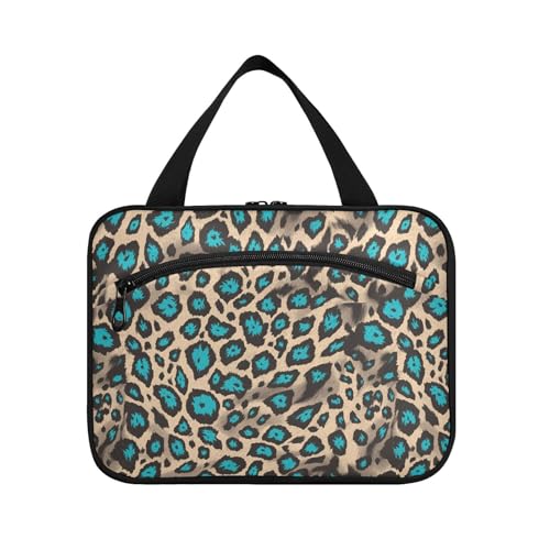 sanluoli Toilettenartikel-Set für Herren mit Gepardenfell-Aufdruck, mit Haken, waschbar, Designer-Koffer für Toilettenartikel, Reiseutensilien, Camping, Bolso de Mano Para Hombre, Gepardenleder-Druck von sanluoli