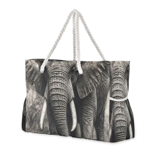 sanluoli Tragbare Tragetasche für Damen, Retro-Stil, Elefant, mit Seitentaschen, Reisetasche, für Reisen, Fitnessstudio, Urlaub sanluoli Tragbare Tragetasche für Damen, Retro-Stil, Elefant, mit Seitentaschen, Reisetasche, für Reisen, Fitnessstudio, Urlaub von sanluoli