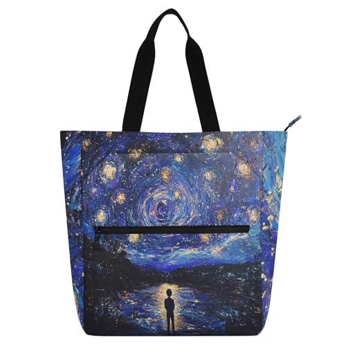 sanluoli Tragetasche für Kinder, Damen, Herren, Gothic, große Lehrer-Tragetasche, Schultertasche mit Reißverschluss, für College, Shopping, Strand, Regenbogen, Schulbedarf sanluoli Tragetasche für Kinder, Damen, Herren, Gothic, große Lehrer-Tragetasche, Schultertasche mit Reißverschluss, für College, Shopping, Strand, Regenbogen, Schulbedarf von sanluoli
