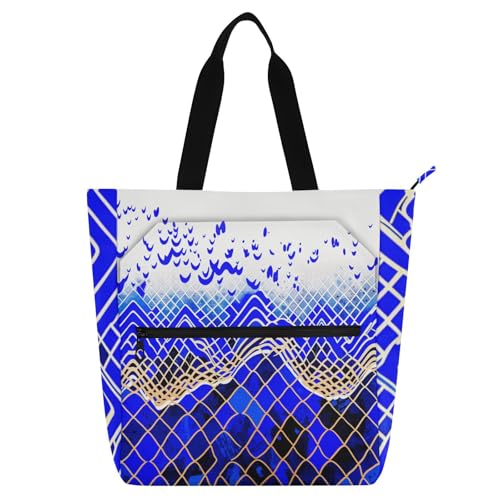 sanluoli Wave Plaid Blau abstraktes Muster Kinderbuch Tragetasche für Kinder Studenten Erwachsene, Gothic wasserdichte Bibliothek Buch Tote Bag Schultertasche mit Taschen für Schule Einkaufen Reisen sanluoli Wave Plaid Blau abstraktes Muster Kinderbuch Tragetasche für Kinder Studenten Erwachsene, Gothic wasserdichte Bibliothek Buch Tote Bag Schultertasche mit Taschen für Schule Einkaufen Reisen von sanluoli