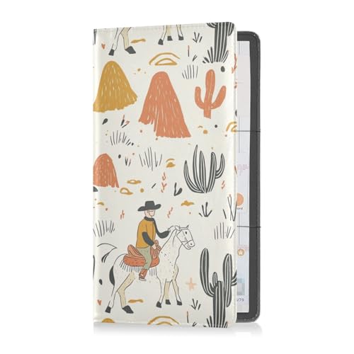 sanluoli Western Cowboy Boho Kaktus PU-Leder Auto Registrierung Versicherung & Ausweishalter Auto Handschuhfach Organizer für Karten, wichtige Dokumente Führerschein von sanluoli