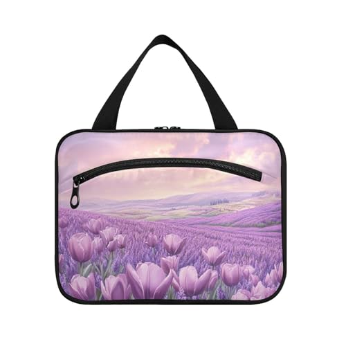 sanluoli floweravender Frühlings-Set zum Aufhängen für Herren, Reisen, mit Haken, Designer-Make-up-Tasche, wasserdicht, gesteppt, für Accessoires, Badezimmer, Bolsas para maquillaje de mujer, Blume von sanluoli