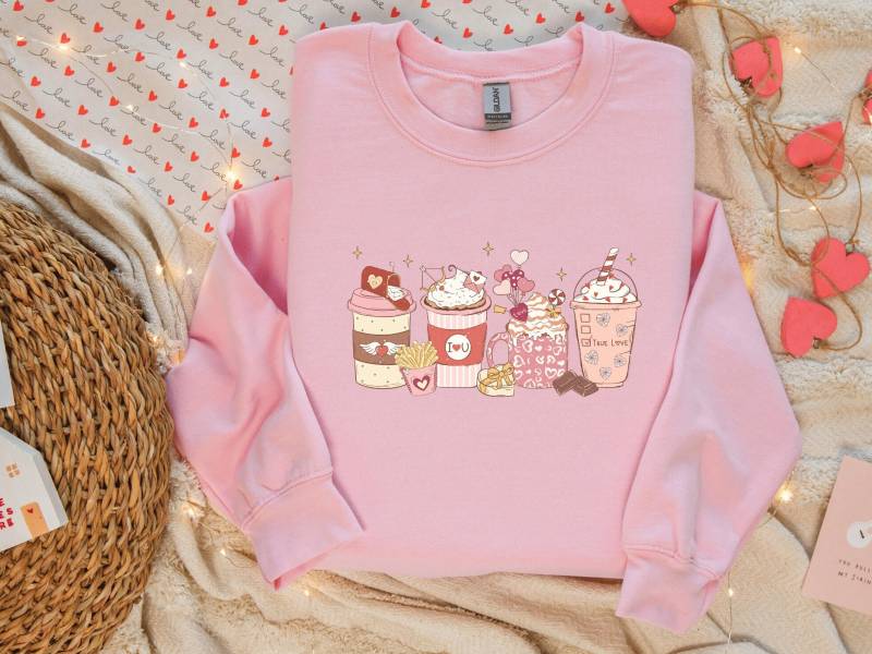 Valentinstag Shirt, Damen Sweatshirt, Pullover, Kaffee Damen von sanmarabusiness