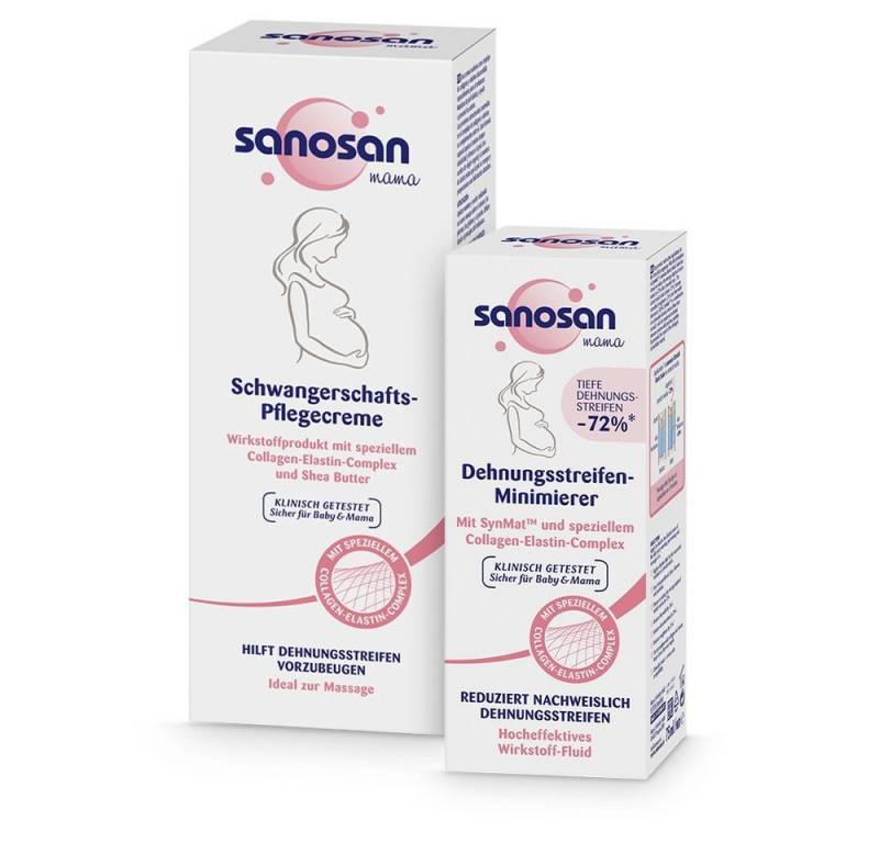 sanosan Straffungspflege Schwangerschaftscreme & Dehnungsstreifen Minimierer Creme Set, 1-tlg. von sanosan
