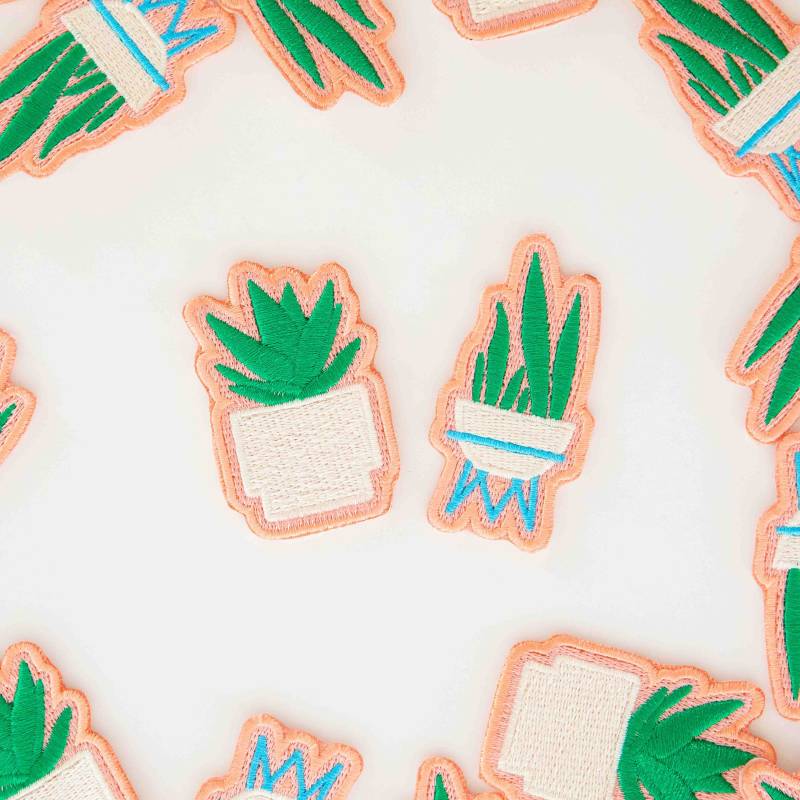 Zimmerpflanze Gestickte Aufnäher - Schlangenpflanze Und Sukkulente 2Er-Pack von sarahhearts