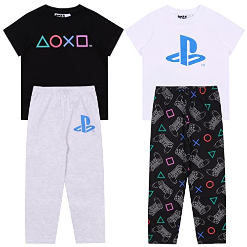 2X Weiß-schwarzes Pyjama/Schlafanzug für Jungen Playstation, ÖKO-TEX 7-8 Jahre von sarcia.eu