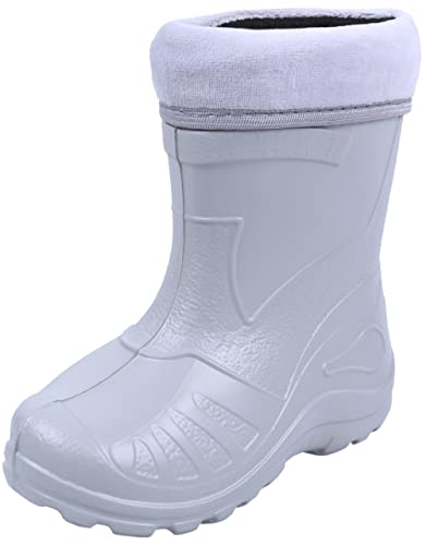 Aschgraue, gefütterte Kinder-Gummistiefel KOLMAX 22 EU von sarcia.eu