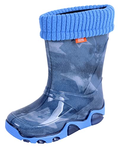 Blaue, gefütterte Gummistiefel mit Sternen-Print DEMAR 24/25 EU von sarcia.eu