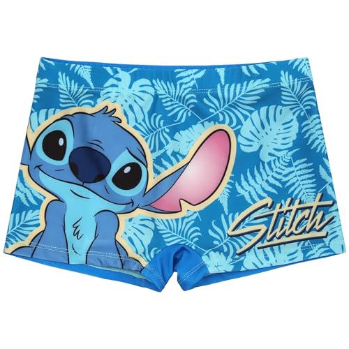 DISNEY Stitch Badehose für Jungen FÜR DAS SCHWIMMBAD, Schwimmunterhose, Strand SCHNELLTROCKNENDE (DE/NL/SE/PL, Numerisch, 122, 128, Regular, C) von sarcia.eu